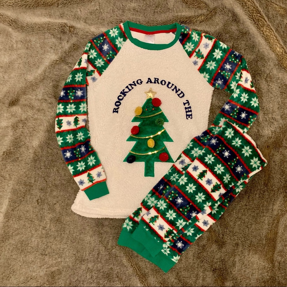 Ugly Christmas Tree PJs Fleece pajamas size XS